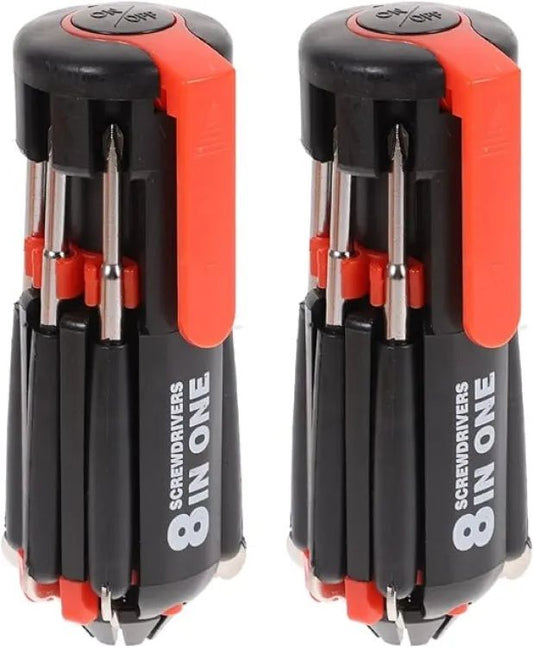 8in1 Screw Driver Screwdriver Tool Kit With LED Torch Multifunctional Screwdriver
