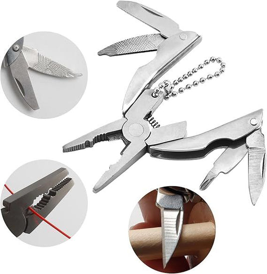 6 in 1 Mini Stainless Steel Multitool Pliers Professional Multi Tools Pocket Knife For Camping Outdoor